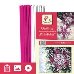   Pink-Fehér - Quilling minta (200db csík 10db mintához és leírás képekkel)