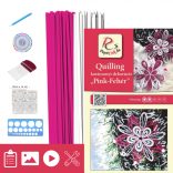 Pink-Fehér - Quilling minta (200db csík 10db mintához, leírás, eszközök)