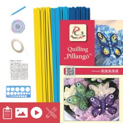   Pillangó - Quilling minta (210db csík 3 mintához, leírás, eszközök)