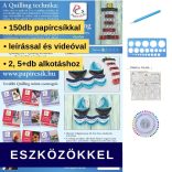 Világítótorony, vitorlás, hullám  - Quilling minta (150db csík 7+db mintához és leírás, eszközök)